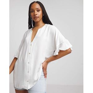 Simply Be White Hammered Satin Blouse White 28 Female