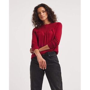 JD Williams Cotton Shirred Yoke Top Berry 20 female