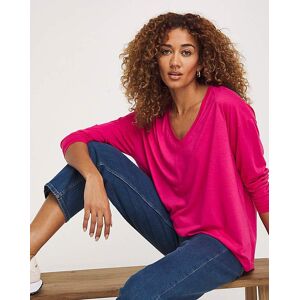 JD Williams Pink Slouch Long Sleeve V-Neck T-Shirt Pink 24/26 female