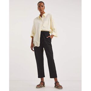 JD Williams Black Linen Mix Tapered Trousers Black 20l Female