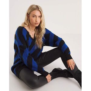 Joe Browns Stripe Lace Trim Jumper Blue/black 16/18 Female