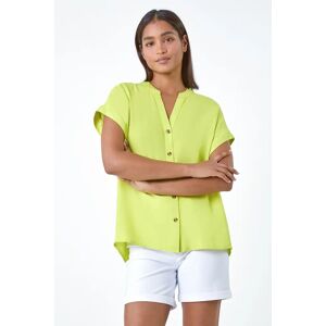 Roman Plain Button Through Relaxed Shirt in Lime 20 female