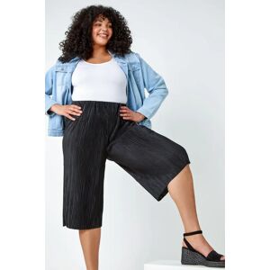 Roman Curve Curve Stretch Plisse Culotte Trousers in Black 2628 female