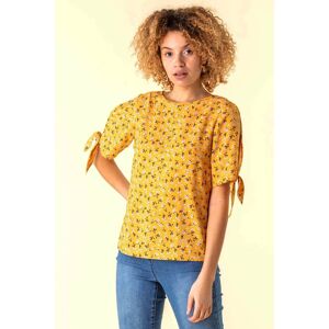 Roman Ditsy Split Sleeve Top in Amber 20 female