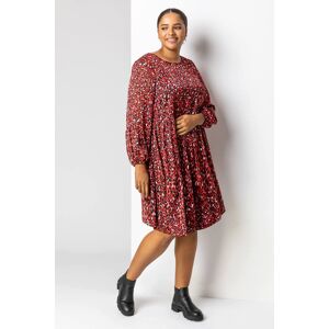 Roman Curve Roman Originals Curve Leopard Print Tunic Dress in Red - Size 20 20 female