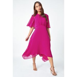 Roman Petite Roman Originals Petite Chiffon Cape Midi Dress in Pink - Size 16 16 female