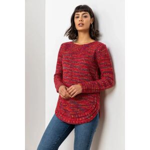 Roman Curved Hem Stitch Detail Jumper in Red 18 female