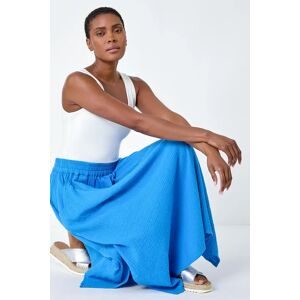 Roman Textured Cotton Maxi Skirt in Blue 18 female