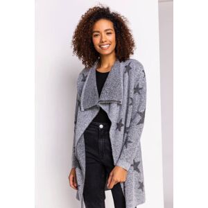 Roman Sparkle Star Waterfall Cardigan in Grey 20 female