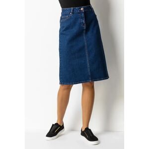 Roman Cotton Denim Stretch Skirt in Indigo 16 female