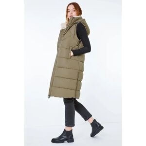 Roman Longline Quilted Borg Neck Gilet in Sage 16 female