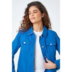Roman Stretch Pocket Detail Jacket in Petrol Blue 14 female
