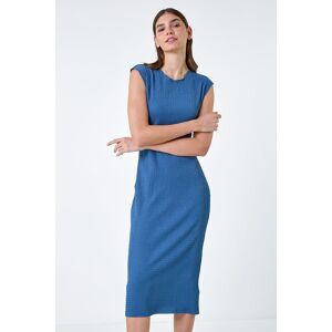 Roman Textured Stretch Bodycon Dress in Denim - Size 16 16 female