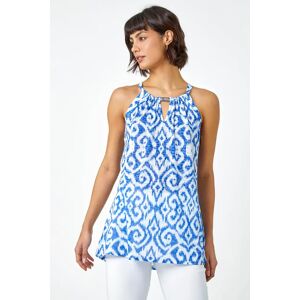 Roman Aztec Print Halter Neck Top in Blue 18 female