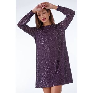 Roman Sequin Embellished Tunic Dress in Purple - Size 10 10 female