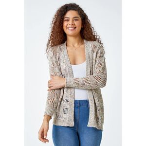 Roman Tape Knit Cotton Blend Cardigan in Multi 20 female