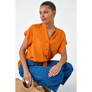 Roman Plain Button Through Relaxed Shirt in Orange 18 female