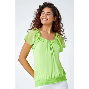 Roman Chiffon Sleeve Stretch Top in Lime 20 female