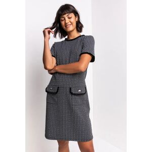 Roman Textured Pocket Shift Dress in Black - Size 20 20 female