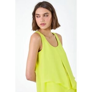 Roman Asymmetric Sleeveless Vest Top in Bright Yellow 18 female