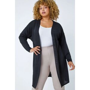 Roman Curve Curve Longline Cardigan in Black 2628 female