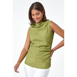 Roman Textured Sleeveless Stretch Top in Lime 20 female