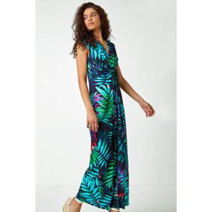 Roman Tropical Print Maxi Dress in Turquoise 20 female