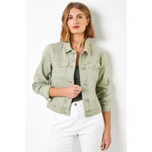 Roman Classic Cotton Denim Jacket in Sage 14 female