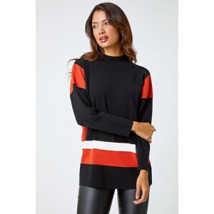 Roman Colour Block Stripe Knit Jumper in Black 14 female