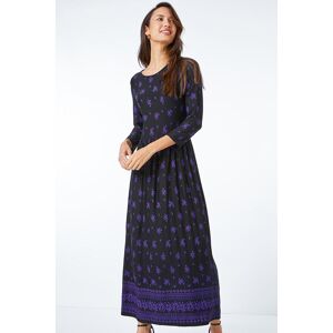 Roman Floral Stretch Maxi Dress in Purple - Size 14 14 female