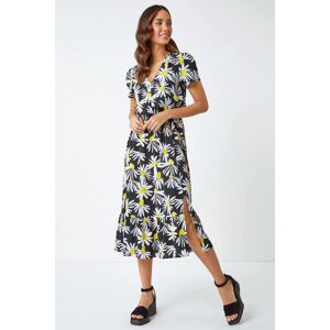 Roman Daisy Print Blouson Midi Dress in Yellow - Size 20 20 female