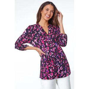 Roman Abstract Animal Longline Stretch Tunic in Purple 12 female