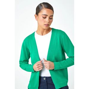 Roman Petite Petite Plain Stretch Cardigan in Green 10 female