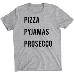 Be My Pretty Pizza Pyjamas Prosecco Grey T-Shirt - XL - Grey