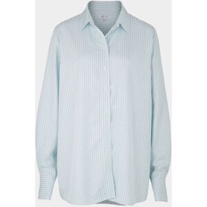 Savile Row Company Blue Boyfriend Fit Gingham Check Women's Shirt 10 - Women