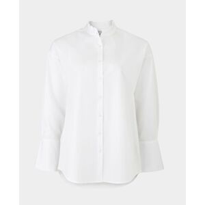 Savile Row Company Women'S White Cotton Oversized Shirt With Frill Collar 14 - Women