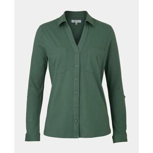 Savile Row Company Women's Green Cotton Jersey Semi-Fitted Shirt 16 - Women
