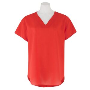 Savile Row Company Women's Orange Tencel Short Sleeve Blouse 8 - Women