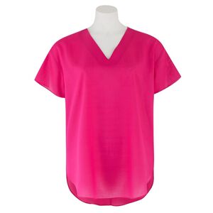 Savile Row Company Women's Pink Tencel Short Sleeve Blouse 14 - Women