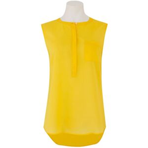 Savile Row Company Women's Yellow Collarless Sleeveless Shirt 12 - Women