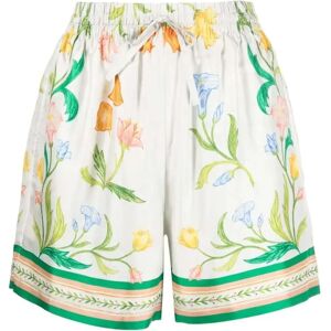 Casablanca , Floral Print Silk Shorts ,Multicolor female, Sizes: XS, 2XS