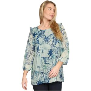 2-Biz , Feminine Blouse with Wave Print ,Multicolor female, Sizes: XL, M, L, 2XL