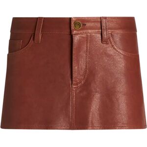 Etro , Brown Leather Mini Skirt Pegasus ,Brown female, Sizes: S, XS