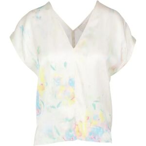 Jucca , V-Neck Short Sleeve Top in Satin ,Multicolor female, Sizes: XS