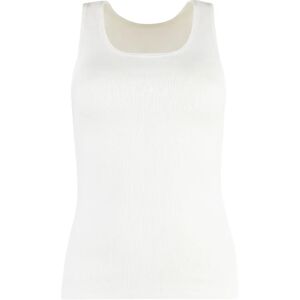 MM6 Maison Margiela , Ribbed Cotton Sleeveless Top ,White female, Sizes: M, S, XS