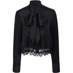 Stella McCartney , Black Lace Hem Blouse ,Black female, Sizes: XS