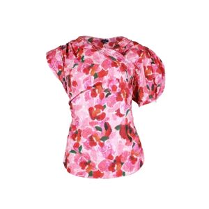 Isabel Marant Pre-owned , Asymmetric Floral Top in Pink Viscose ,Pink unisex, Sizes: XS