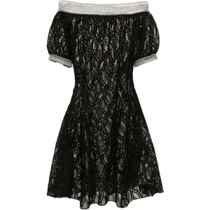 Ermanno Scervino , Black Lace Off-Shoulder Dress ,Black female, Sizes: S