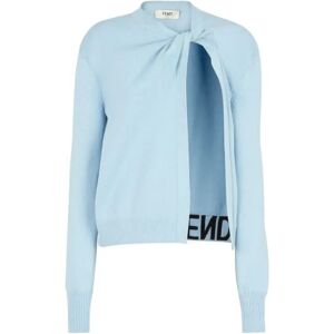 Fendi , Logo Turnaround Cardigan ,Blue female, Sizes: S