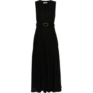 Twinset , Sleeveless Long Dress With Belt ,Black female, Sizes: XS